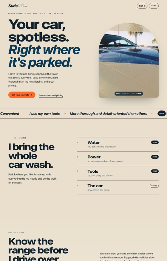 Suds, a site Steed designed and built