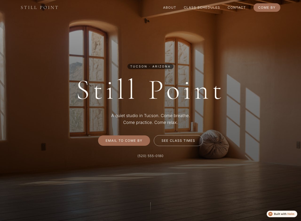 Still Point — a real business built with Helm